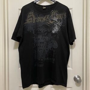 Vintage‎ No Fear Scars & Cars T-Shirt Cotton Black Y2K Streetwear Skate XL